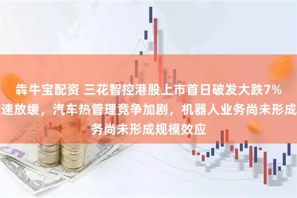 犇牛宝配资 三花智控港股上市首日破发大跌7%：业绩增速放缓，汽车热管理竞争加剧，机器人业务尚未形成规模效应